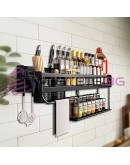 Стенен органайзер за кухня 2 етажа поставка за прибори подправки